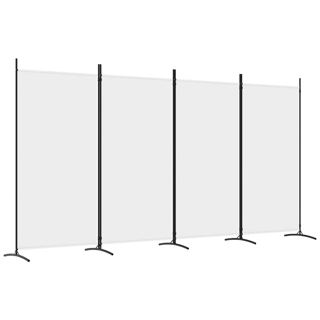 3-tlg. Raumteiler Weiß 260x180 cm Stoff