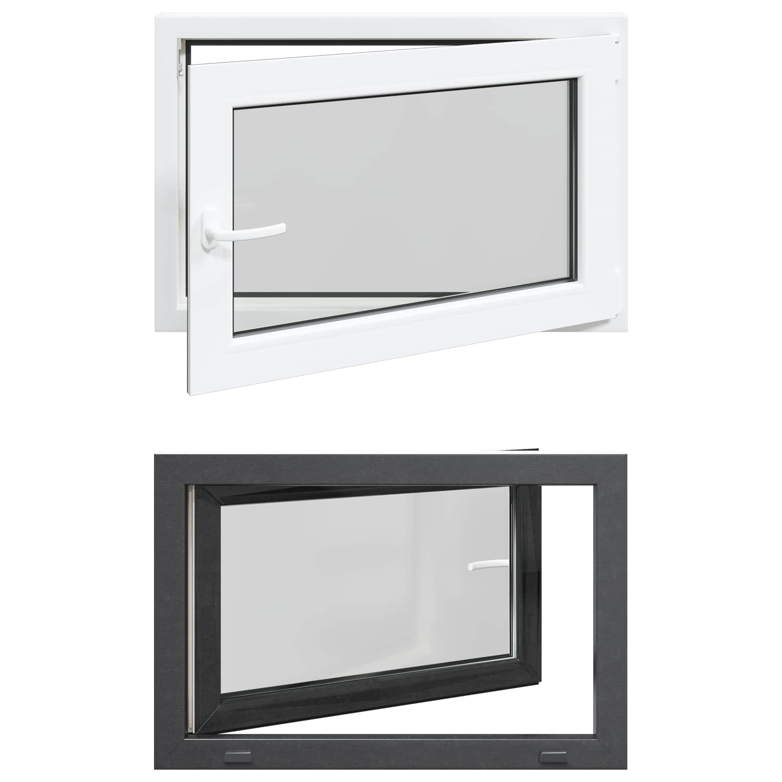 Kellerfenster RISOR 50 x 50 cm PVC und Glas Weiß