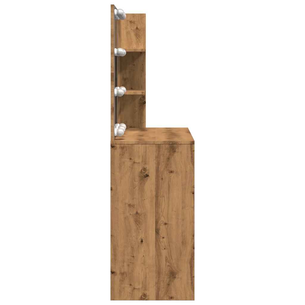 Schminktisch mit LED Weiß 74,5x40x141 cm