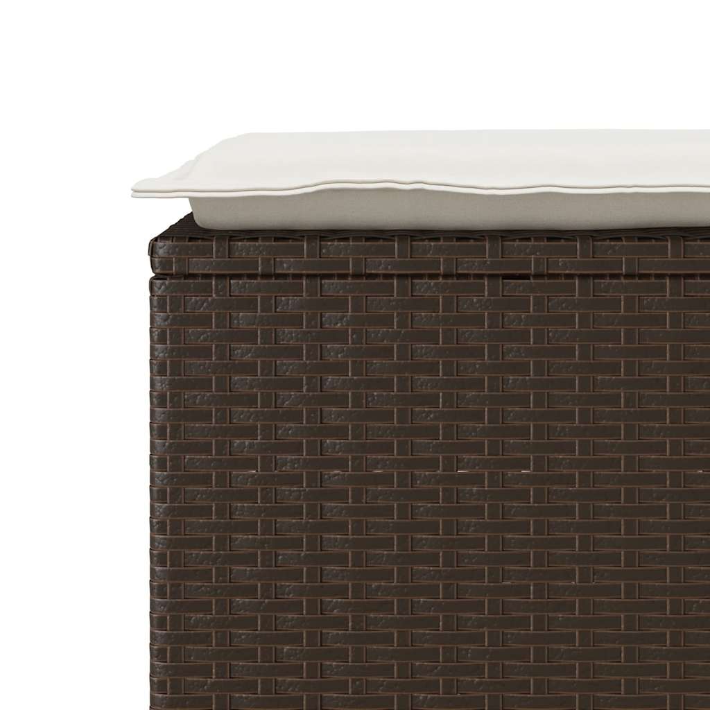 Gartenbank mit Kissen Schwarz 110x40x44 cm Poly Rattan
