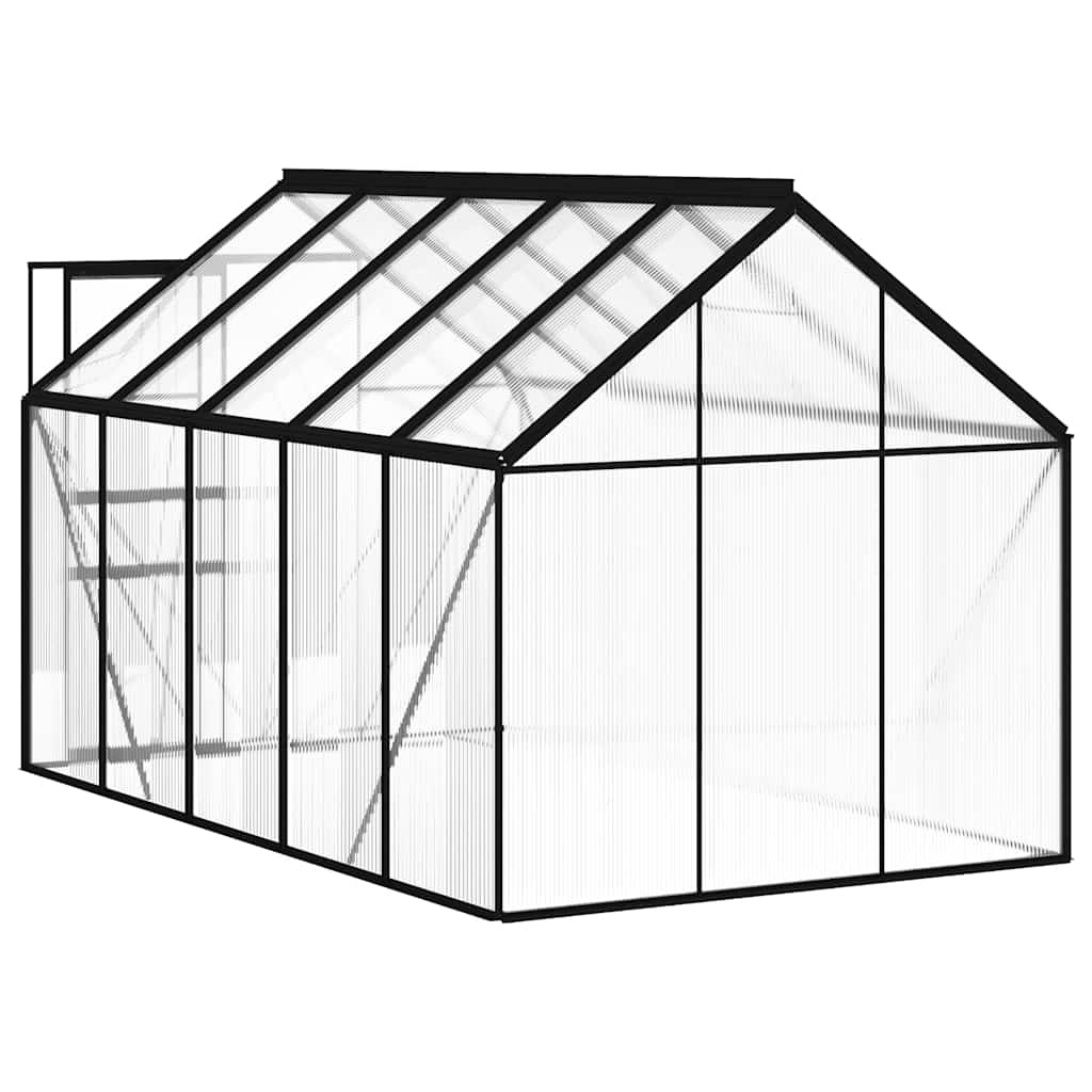 Gewächshaus mit Fundament Anthrazit Aluminium 3,61 m²