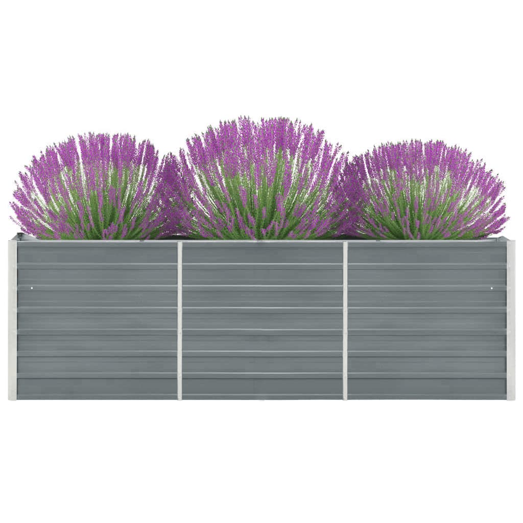 Hochbeet 160 x 80 x 77 cm Verzinkter Stahl Grau