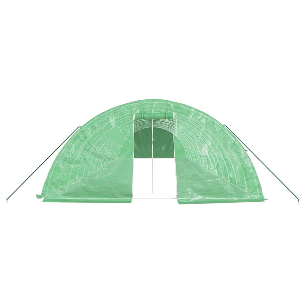 Gewächshaus mit Stahlrahmen Weiß 40 m² 8x5x2,3 m