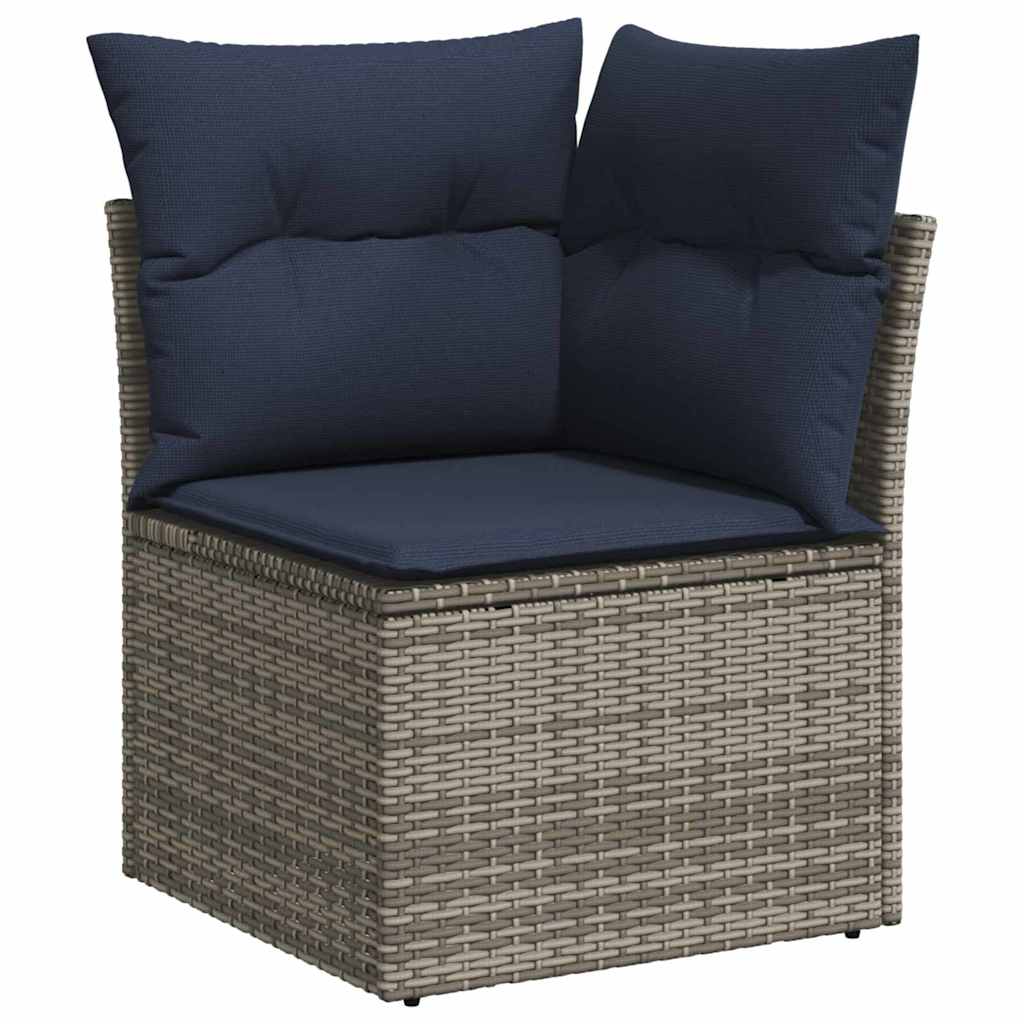 Garten Essgruppe mit Kissen 8 pcs Grau und Marineblau