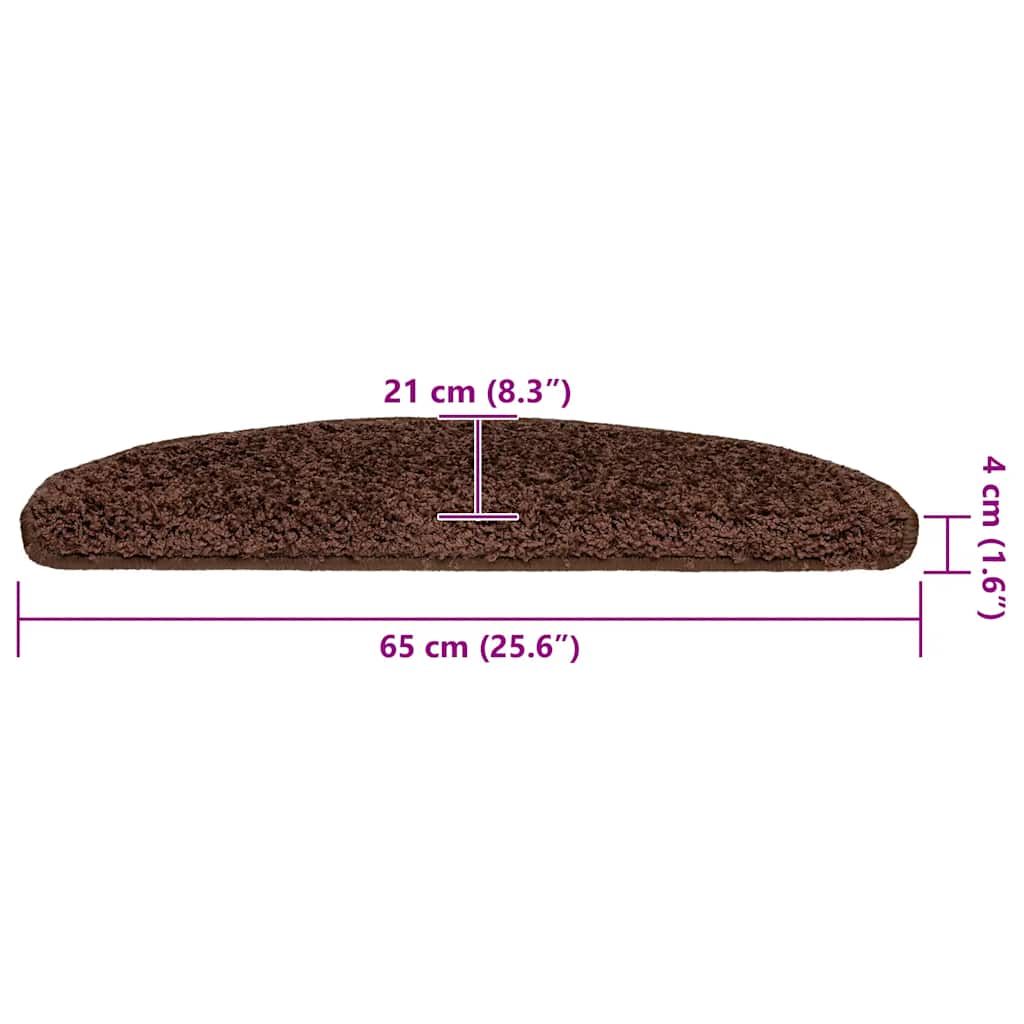 Stufenmatten 15 Stk. 56x17x3 cm Grau Halbrund
