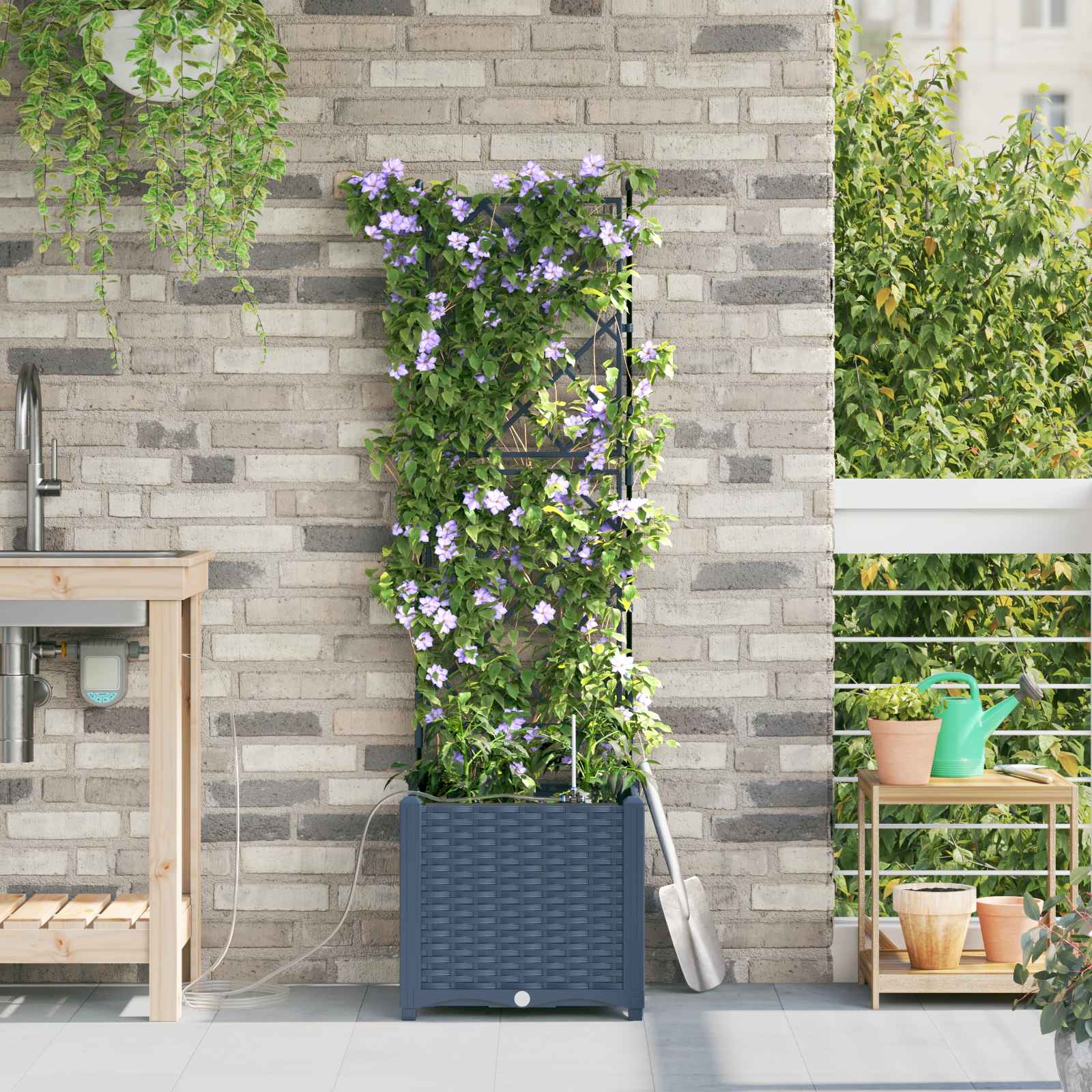 Garten-Pflanzgefäß 4 Stk. Braun 160 x 40 x 22 cm PP