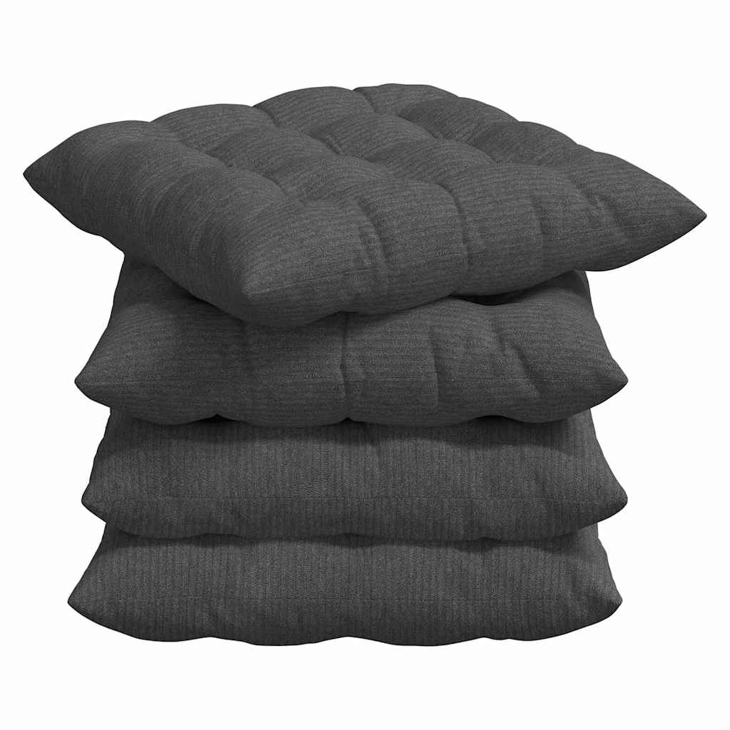 Sitzkissen 4 pcs Hellgrau 40 x 40 x 6 cm Cordstoff