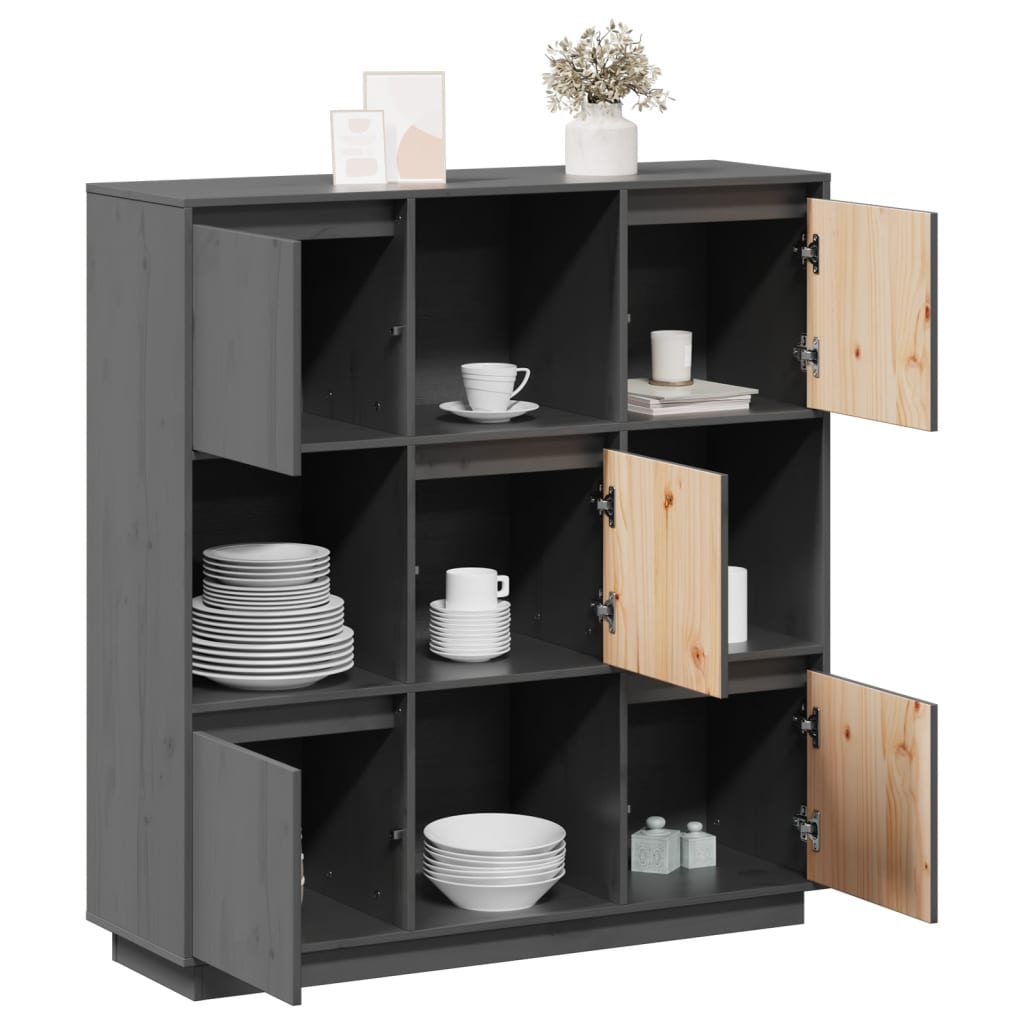 Highboard 110,5x35x117 cm Massivholz Kiefer