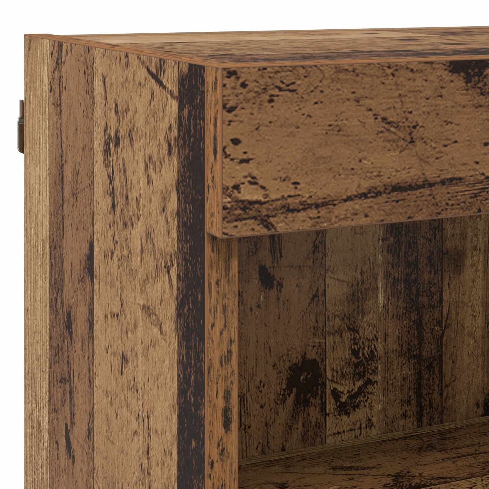 5-tlg. Wohnwand mit LED-Beleuchtung Weiß Holzwerkstoff
