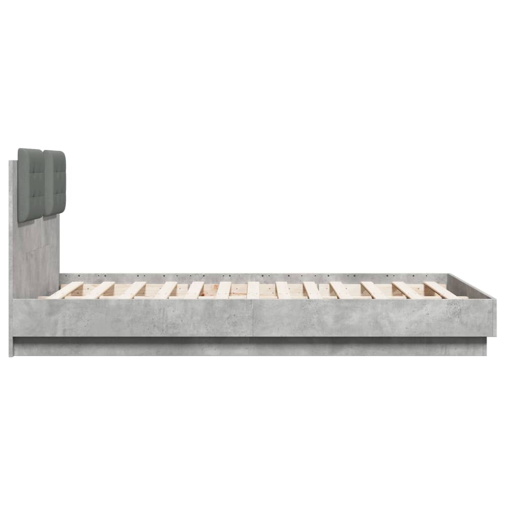 Bettgestell mit Kopfteil Grau Sonoma 180x200 cm Holzwerkstoff