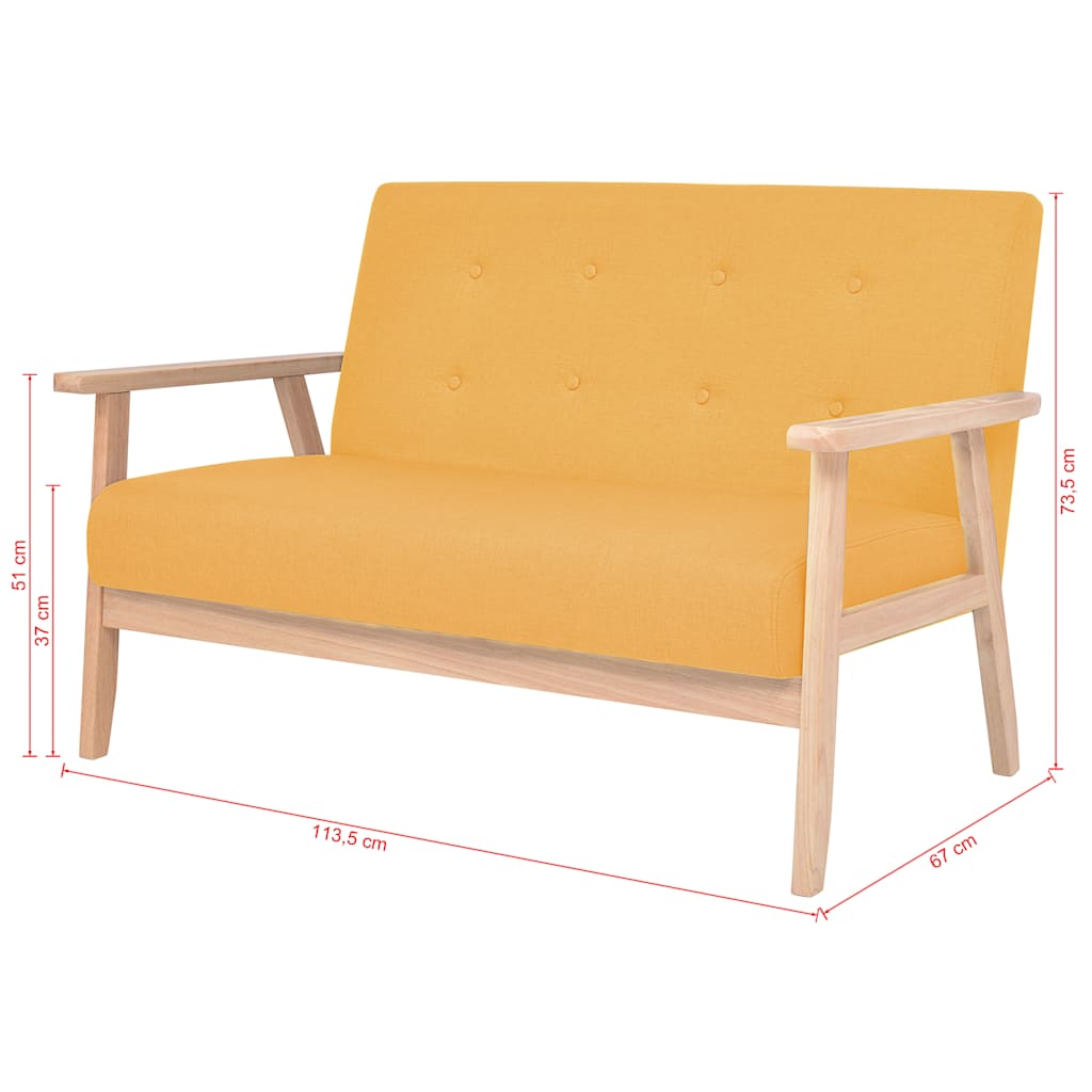 2-Sitzer-Sofa Stoff Hellgrau