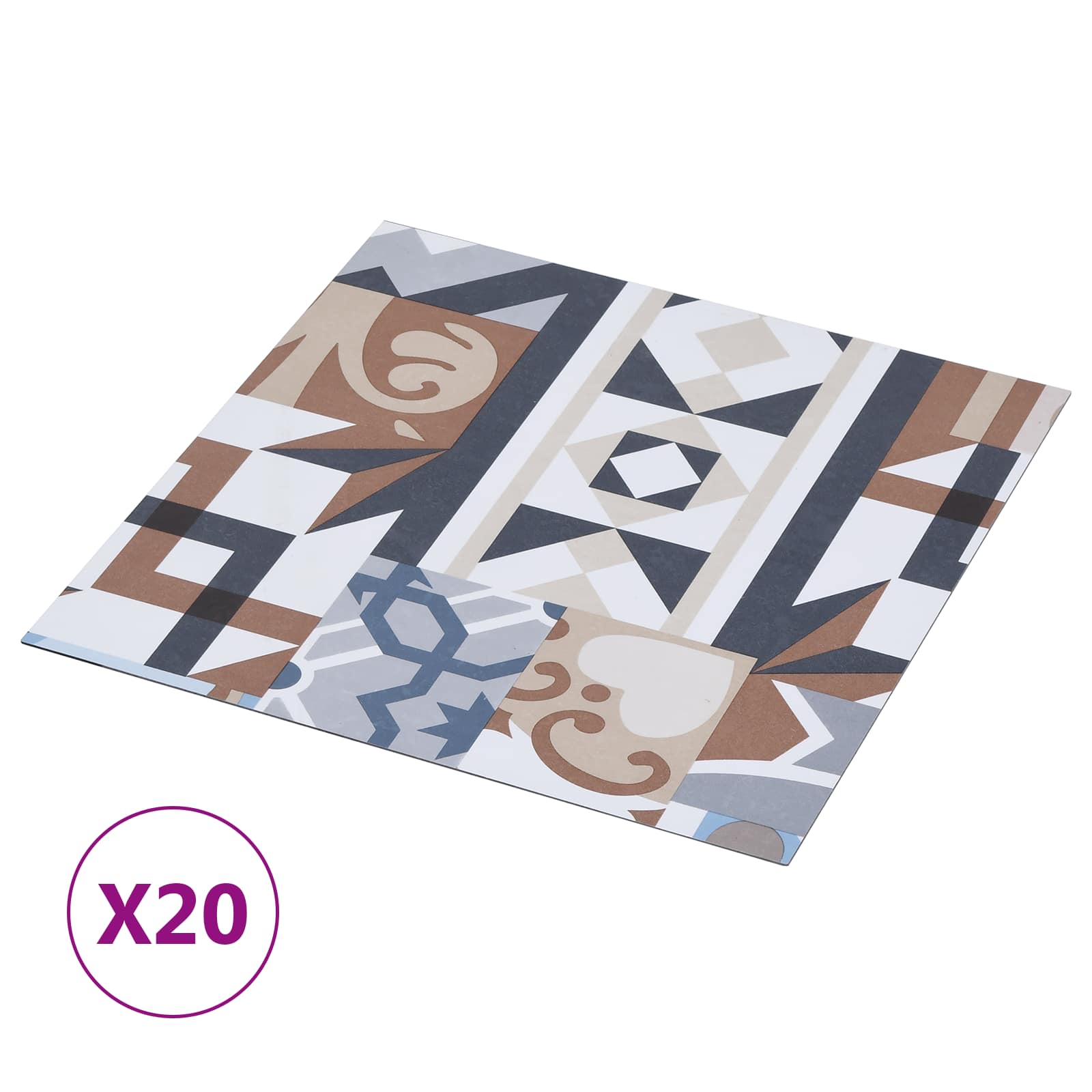 Selbstklebende Bodenplanken 30,5 x 30,5 cm 20 pcs PVC Betongrau