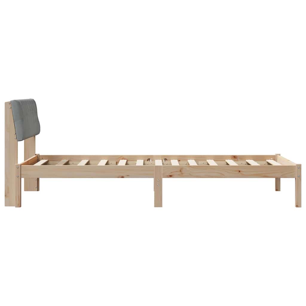 Bettgestell Braun und hellgrau 200 x 200 cm Massivholz Kiefer