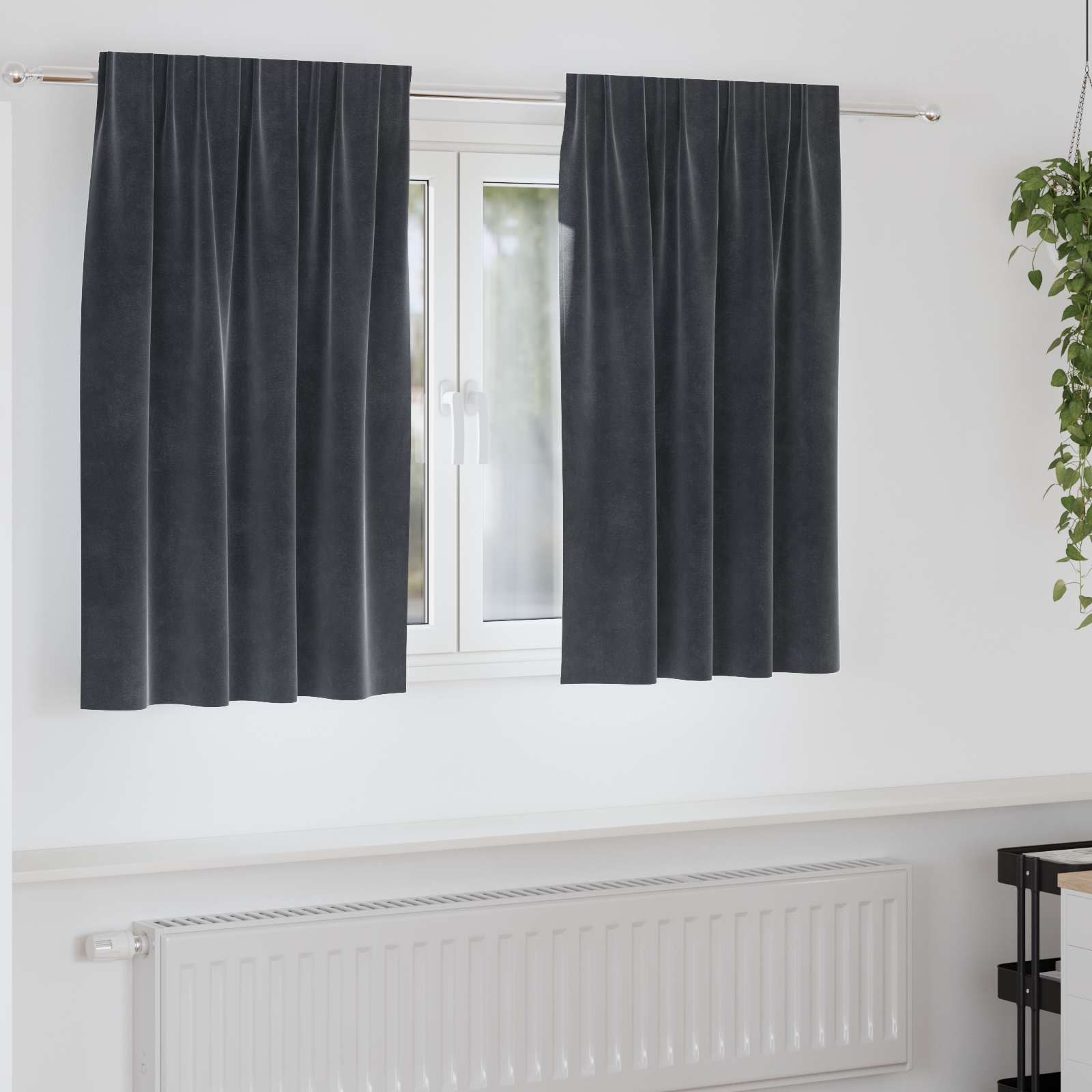 Verdunkelungsvorhänge 2 pcs Schwarz 140 x 140 cm Samt
