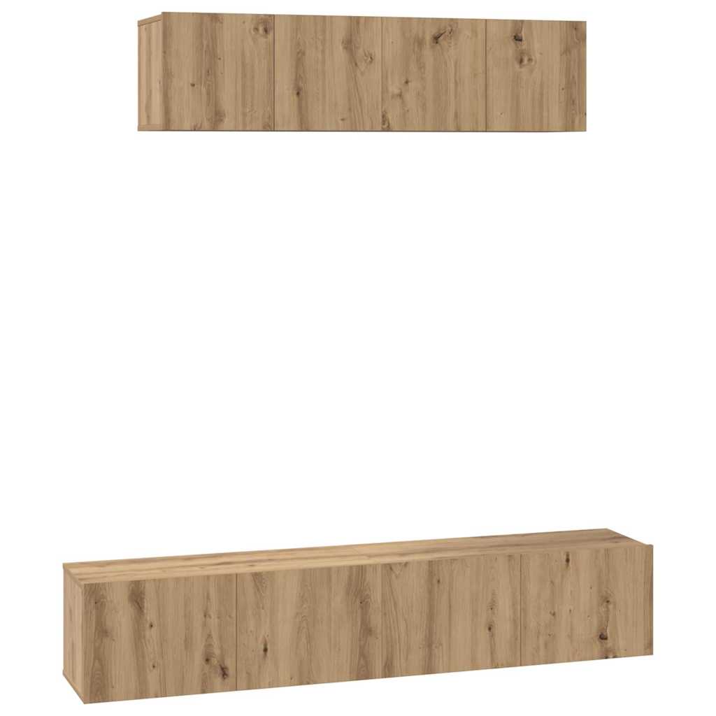 4-tlg. TV-Schrank-Set Weiß Holzwerkstoff