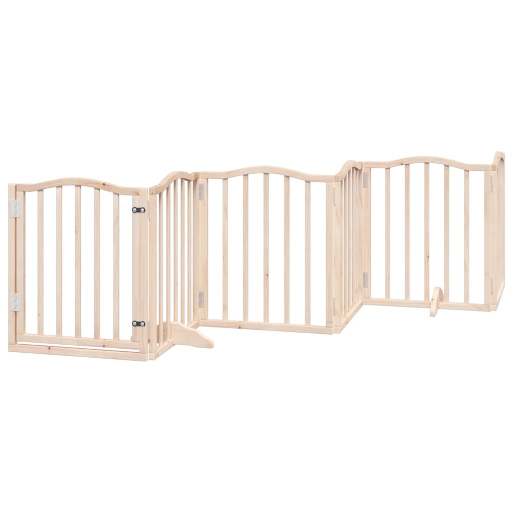 3-tlg. Hundetor Faltbar 150 cm Pappelholz