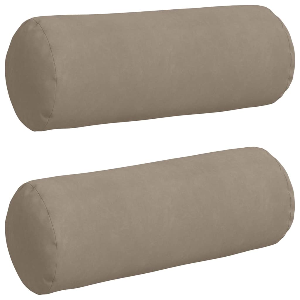 Bolsterkissen 2 Stück Taupe Ø 15 x 40 cm Mikrofaserstoff
