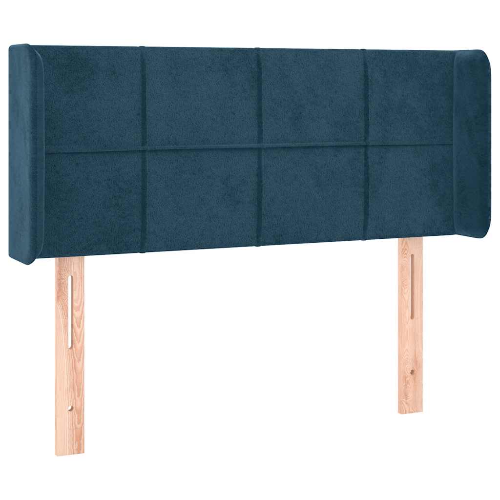 Kopfteil mit Ohren Dunkelblau 93x16x78/88 cm Samt