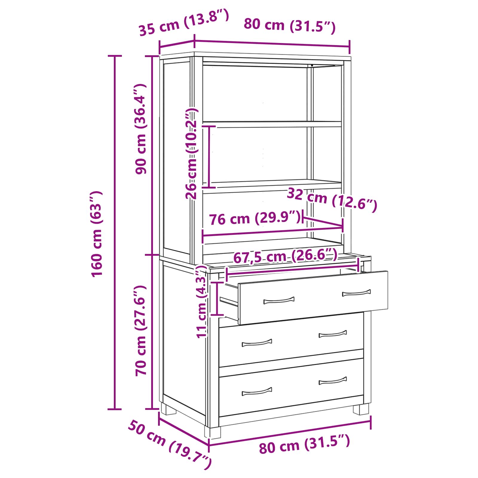 Aufbewahrungsmöbel-Set mit Tür 2 Stk. Braun 80 x 50 x 160 cm