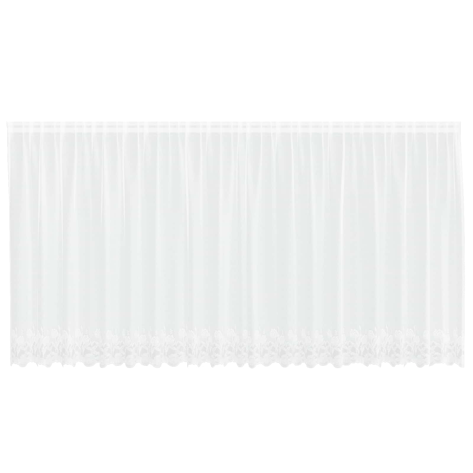 Spitzenvorhang mit Vorhängen Floral Weiß 80 x 150 cm Polyester