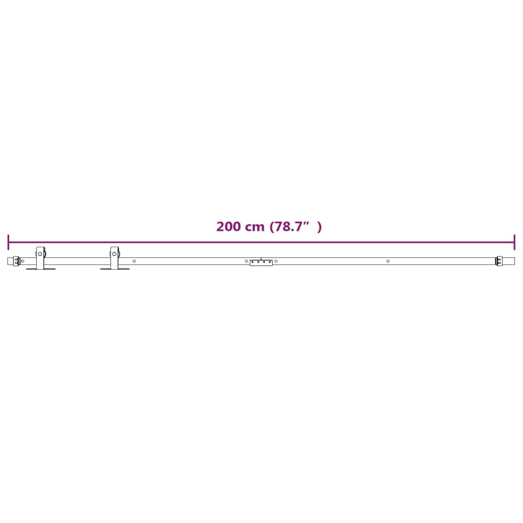 Mini Schiebetürbeschlag Set für Schranktüren Carbonstahl 152 cm