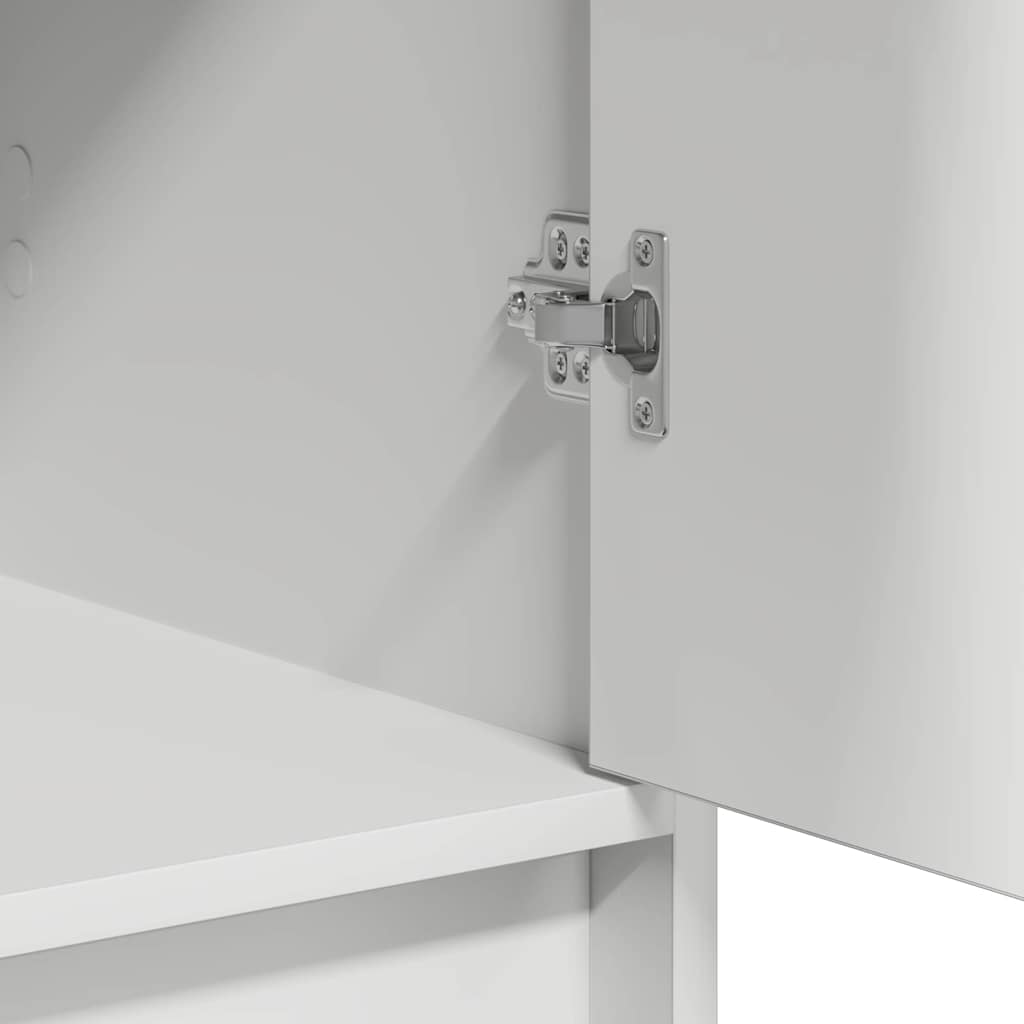 Schminktisch mit Spiegelbeleuchtung 3 pcs Weiß Holzwerkstoff