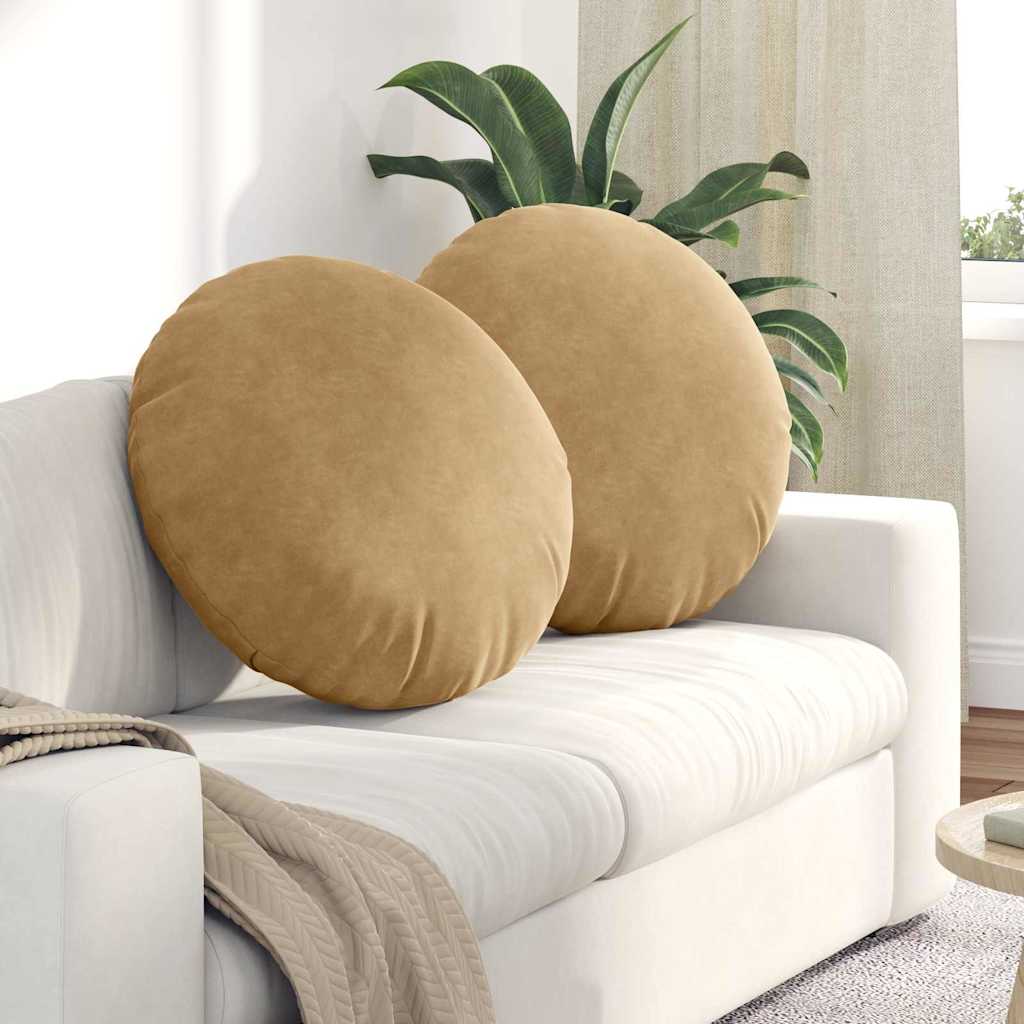 Sitzkissen 2 pcs Blau Ø30 x 13 cm Samt