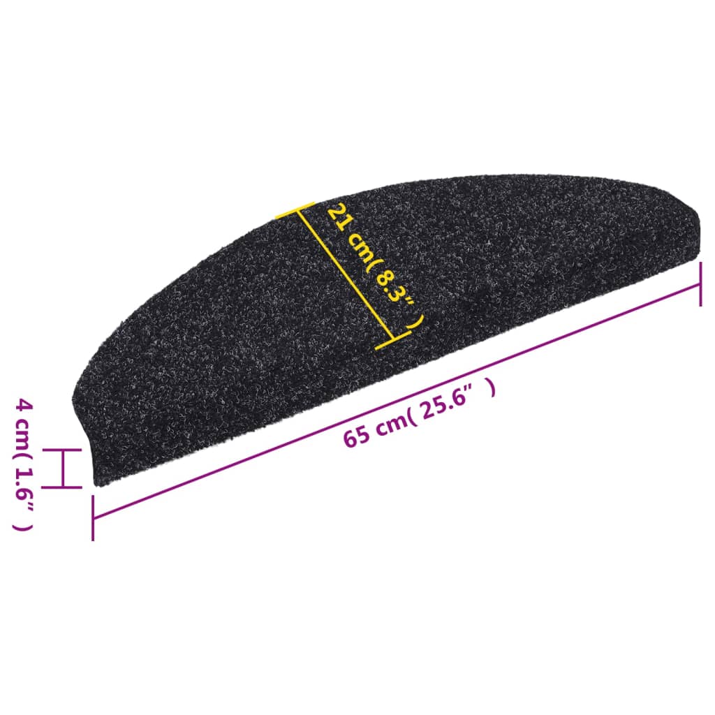 Stufenmatten Selbstklebend 15 Stk. 56x17x3 cm Hellbraun Halbrund