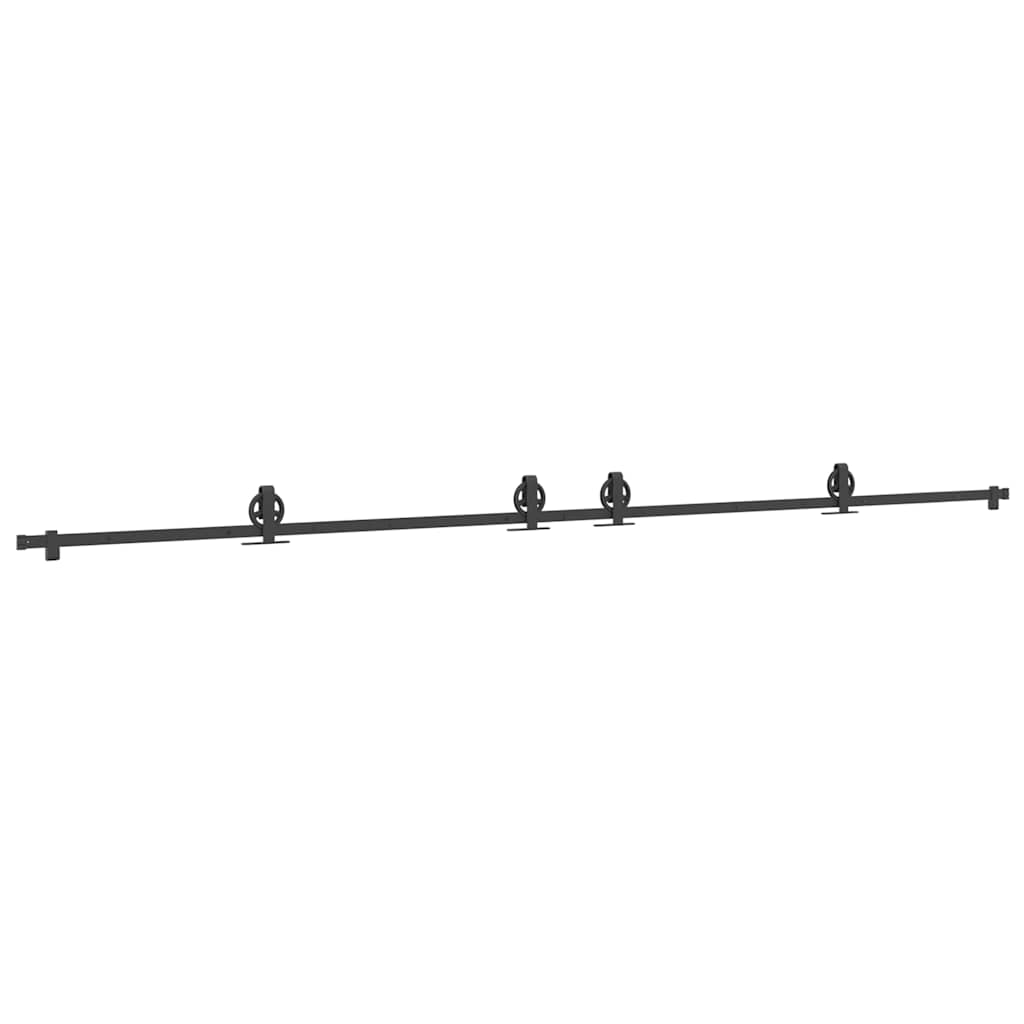 Schiebetürbeschlag-Set 366 cm Stahl Schwarz