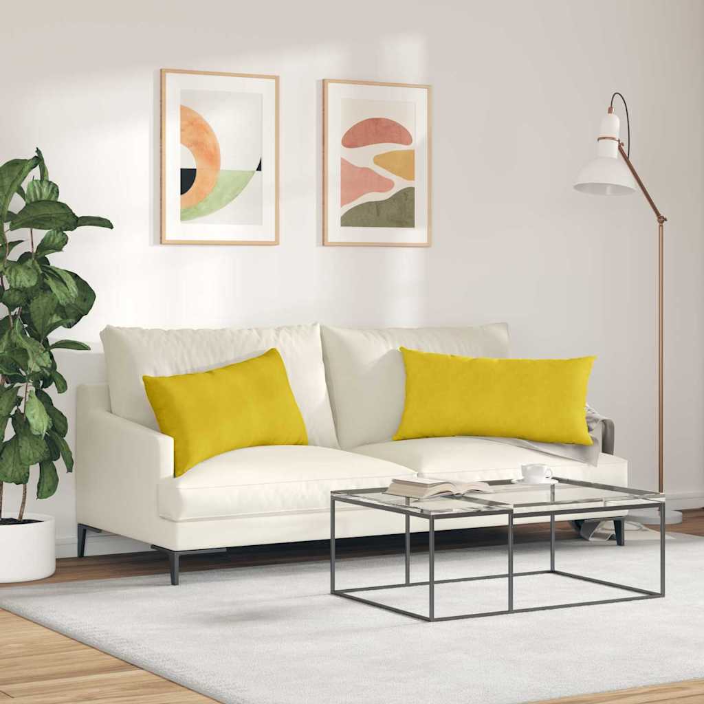 Sofakissen 2 Stück Blau 50 x 30 cm Cordstoff