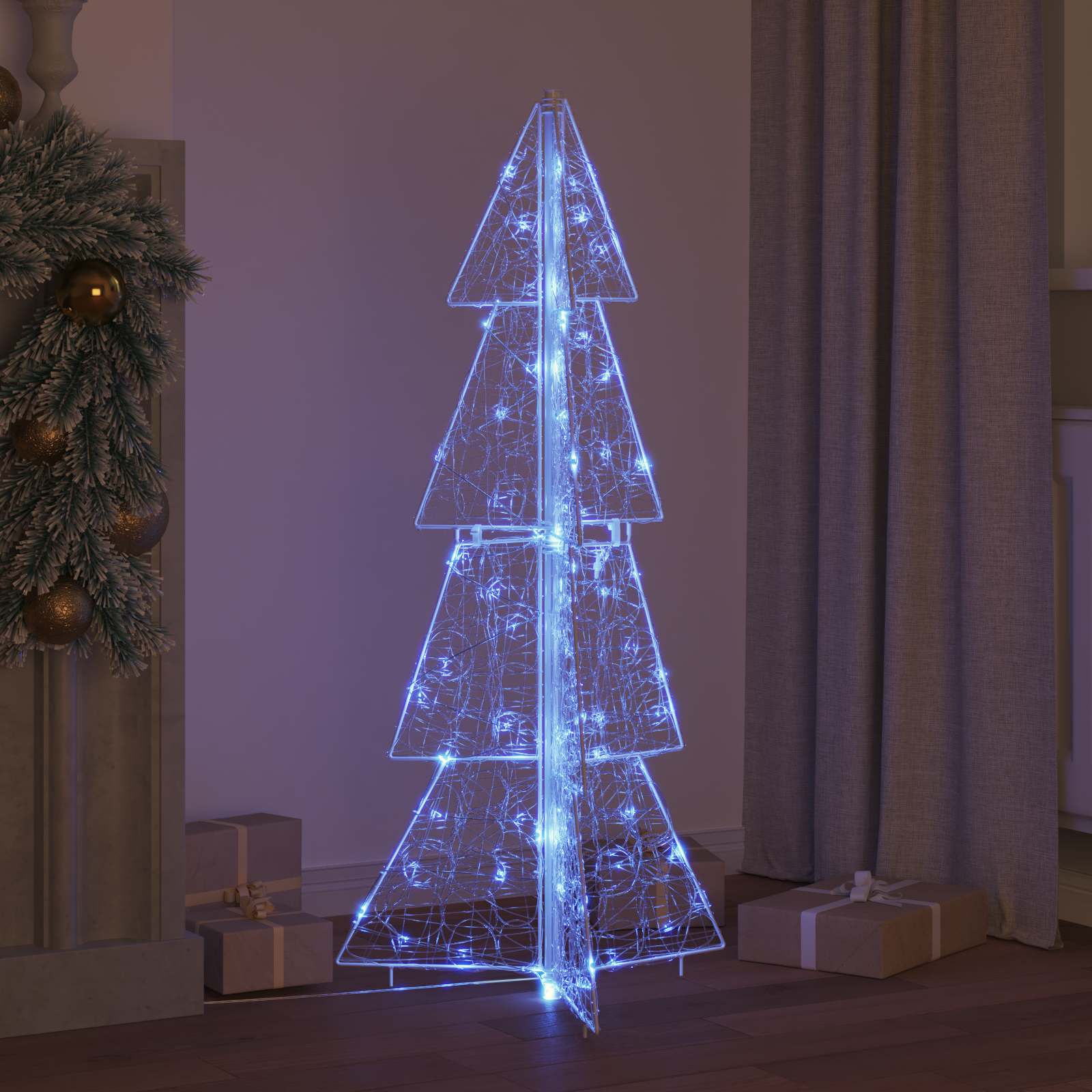 Weihnachtsbaum mit 100 LEDs Warmes Weiß 120 cm Acryl