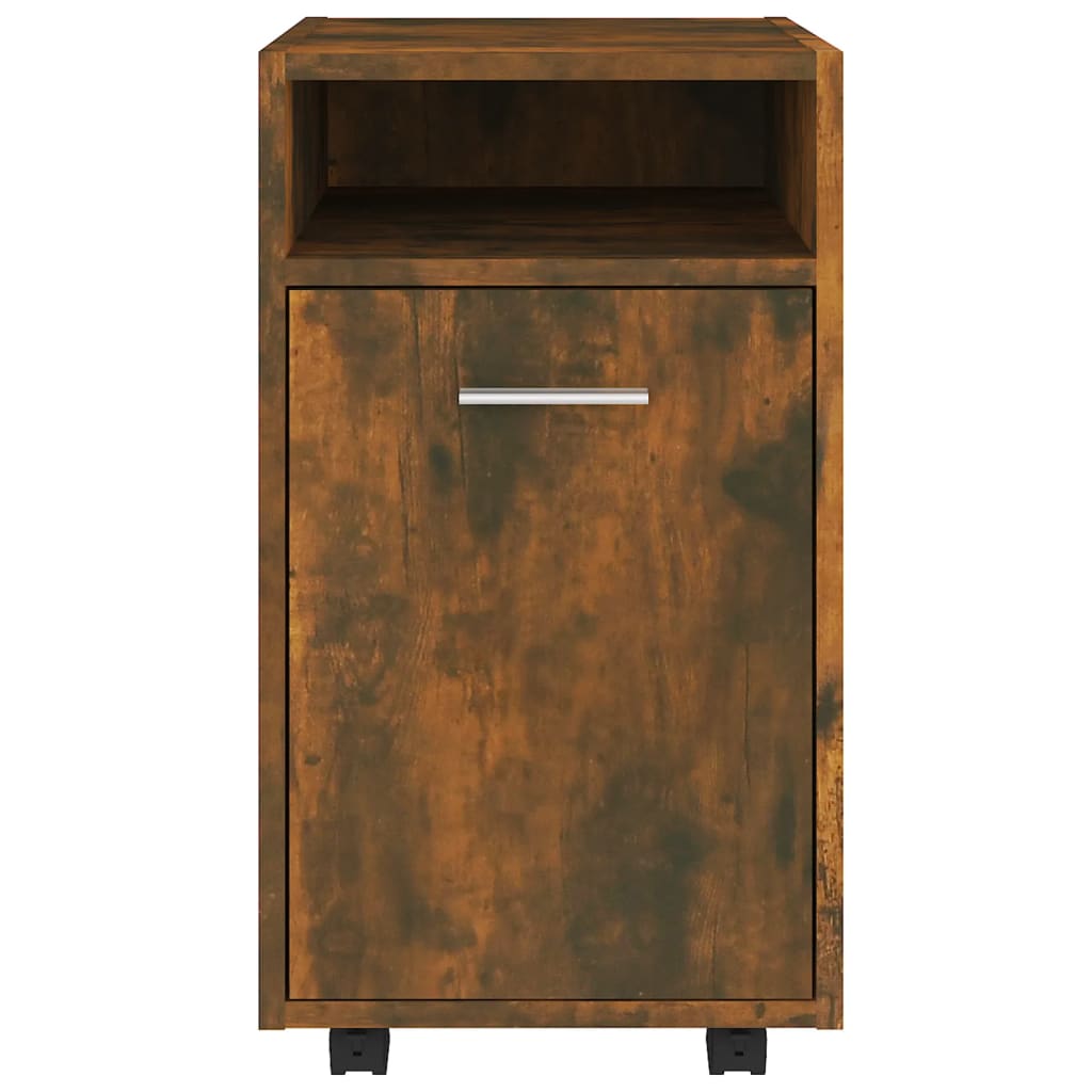 Beistellschrank mit Rollen Weiß 33x38x60 cm Holzwerkstoff