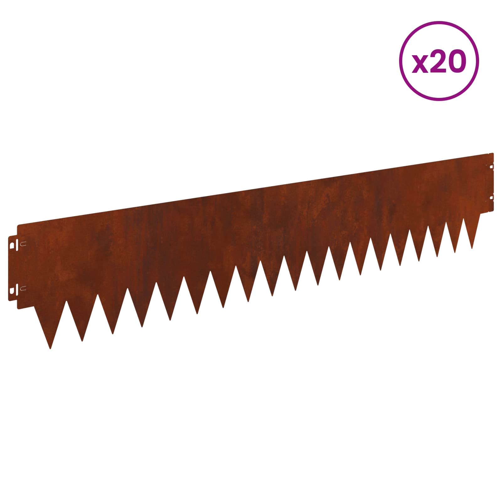 Raseneinfassung 10 pcs Länge Höhe 103 x 15 cm Stahl Schwarz