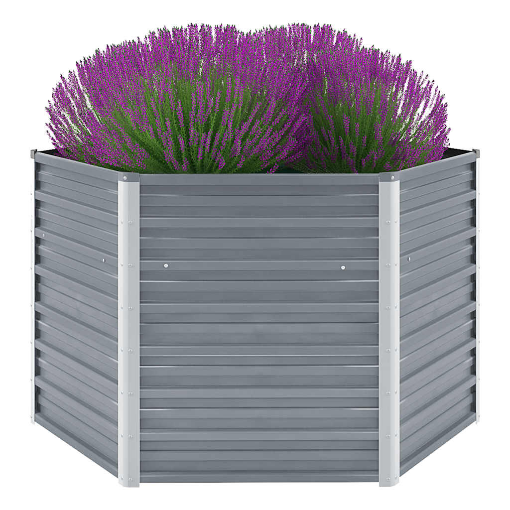 Garten-Hochbeet 129x45 cm Verzinkter Stahl Silber