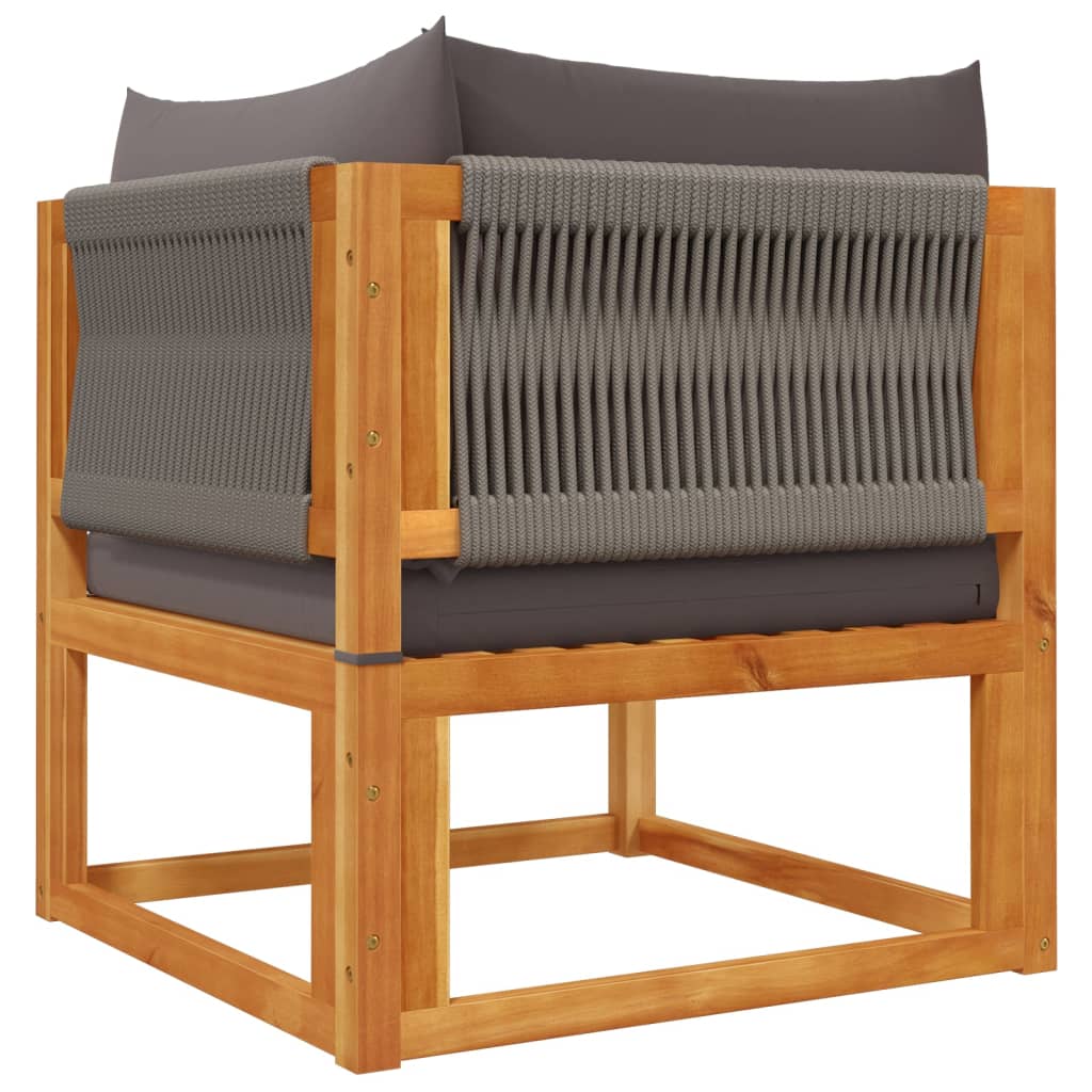 6-tlg. Gartensofa-Set mit Kissen Holz Akazie & Seil