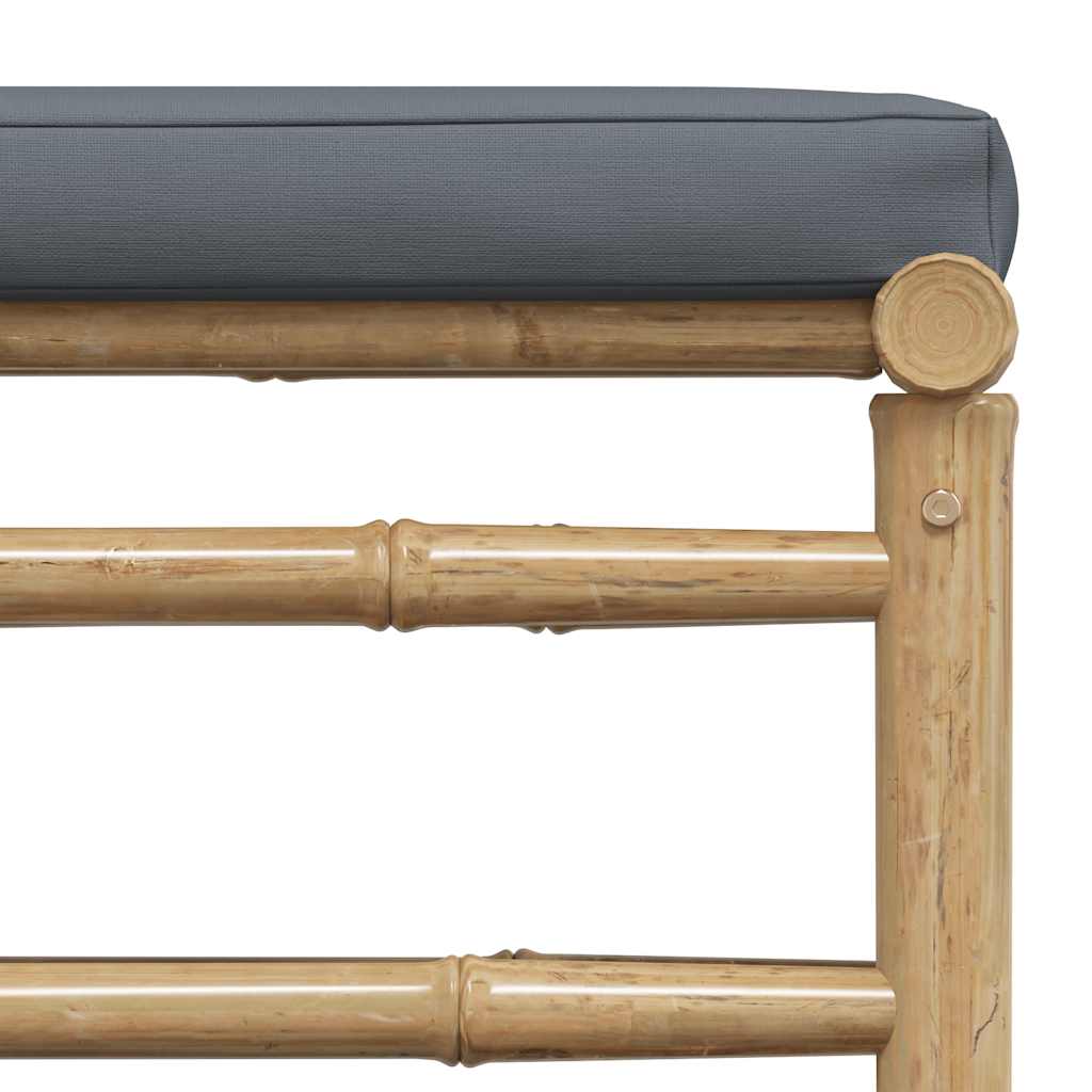 3-tlg. Garten-Lounge-Set mit Kissen Bambus