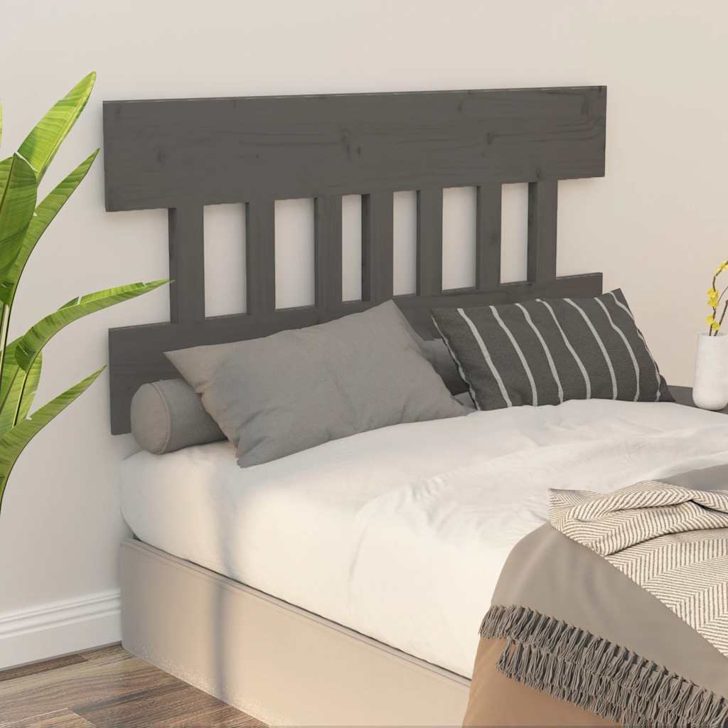 Bett-Kopfteil Schwarz 78,5x3x81 cm Massivholz Kiefer