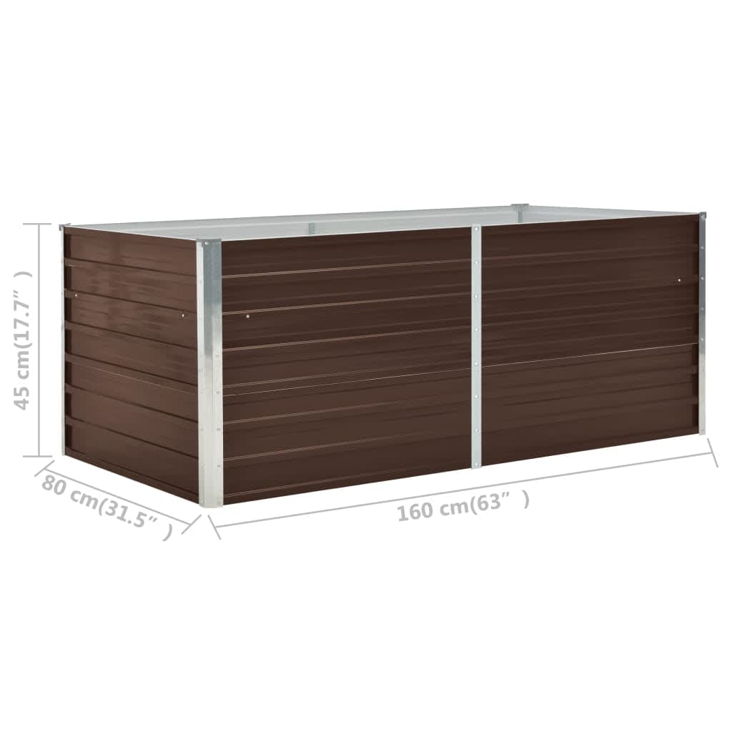 Hochbeet Braun 160 x 80 x 77 cm Verzinkter Stahl