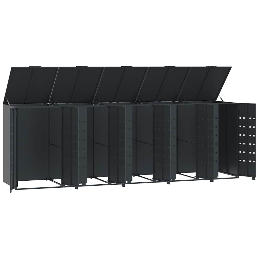 Mülltonnenbox für 2 Tonnen Schwarz 138x79x117 cm Stahl
