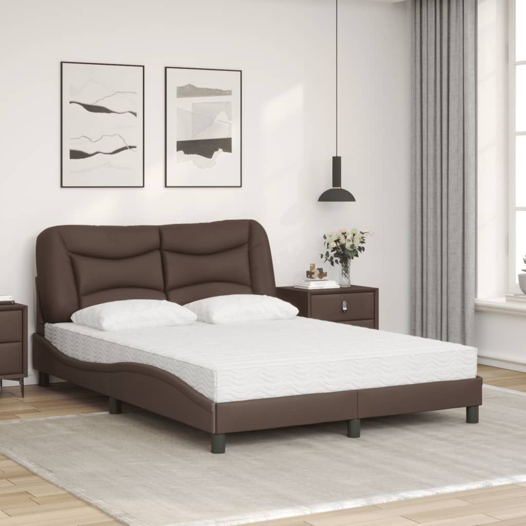 Bett mit Matratze "Hvar" Schwarz 80x200 cm Kunstleder