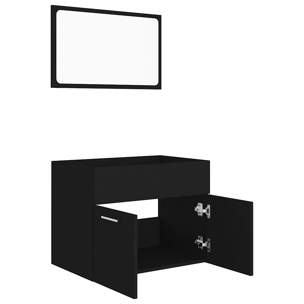 2-tlg. Badmöbel-Set Weiß Holzwerkstoff