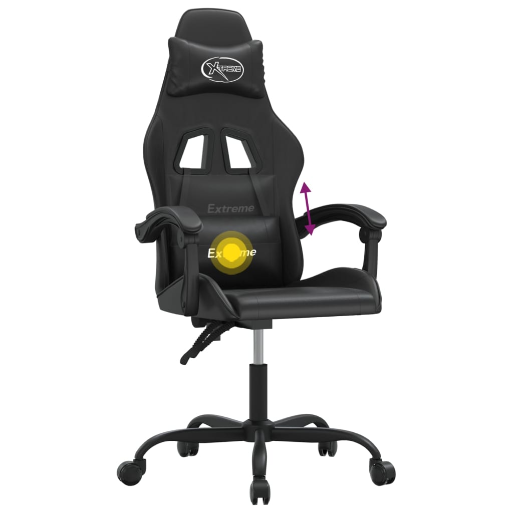 Gaming-Stuhl Drehbar Schwarz und Grün Kunstleder