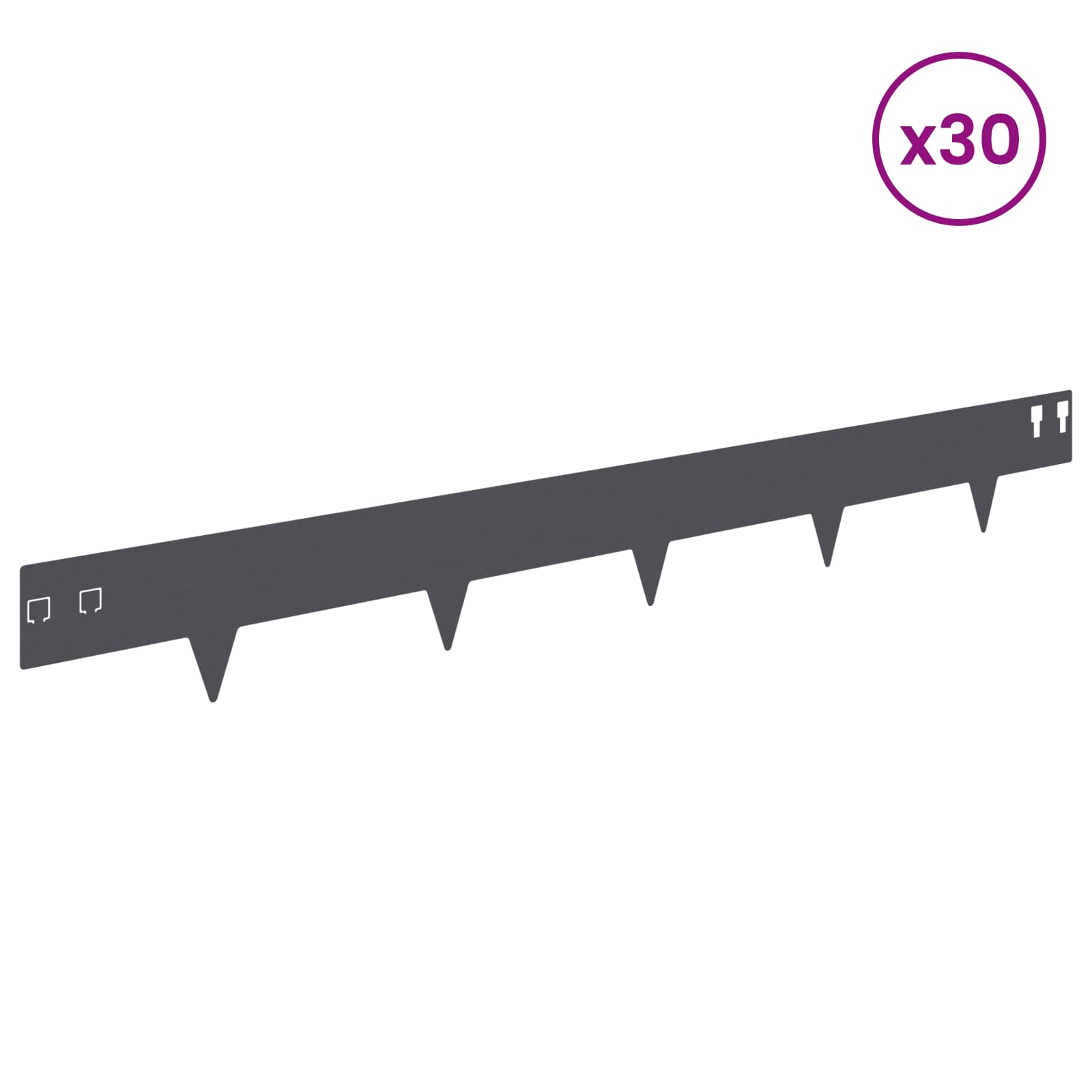 Raseneinfassung 10 pcs 100 x 12 cm Stahl Schwarz