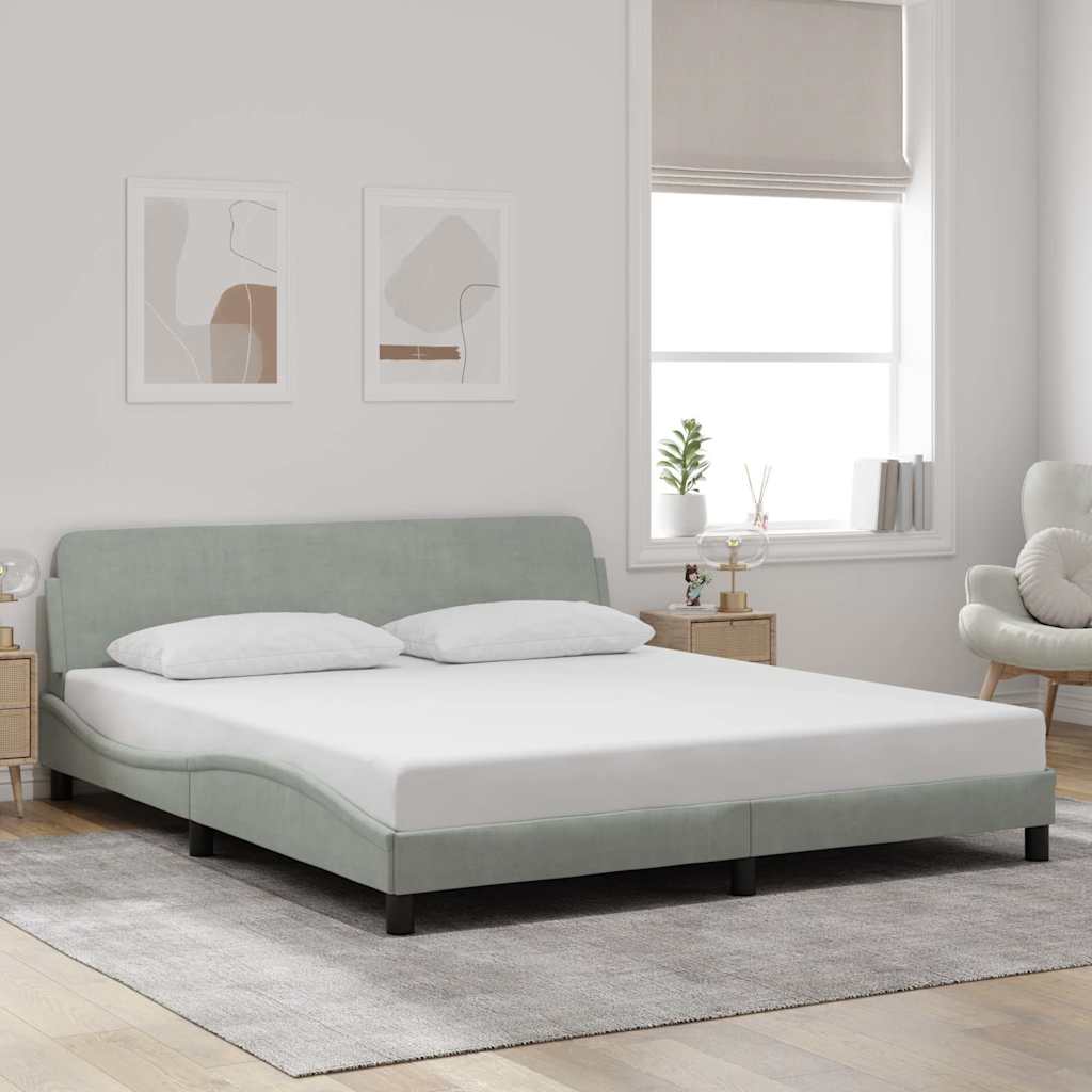 Bettgestell "Dover" Hellgrau 100x190 cm Samt