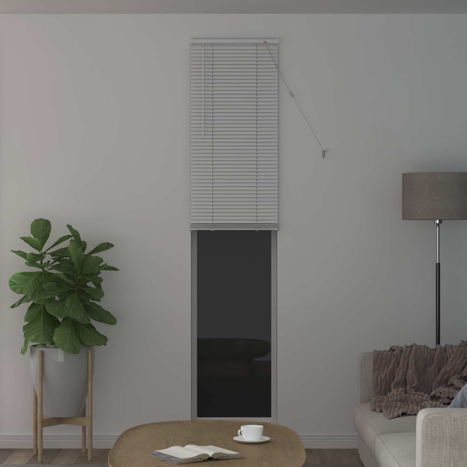 Jalousie Silber Grau 150 x 40 cm 25 mm PVC