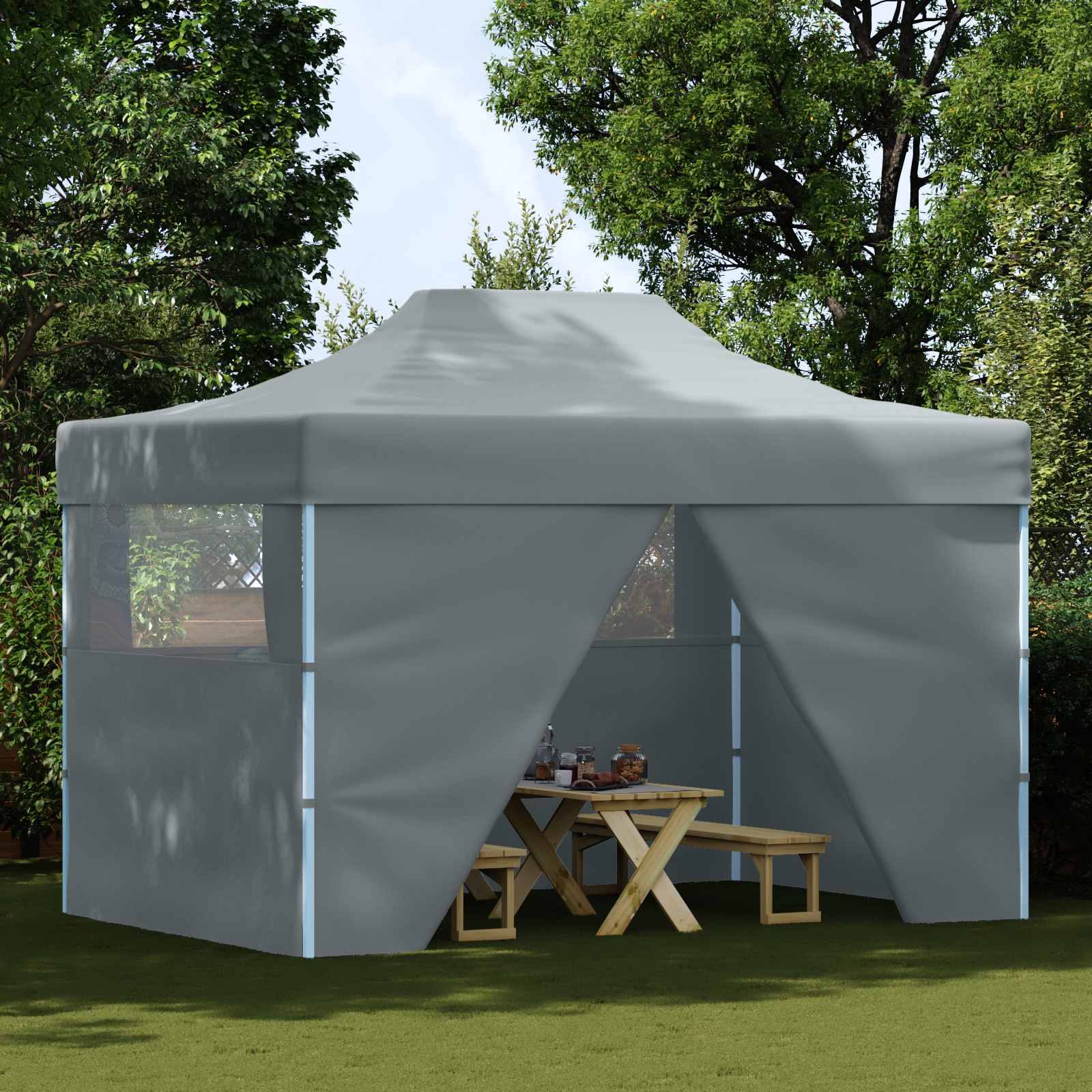 Partyzelt Faltbar Pop-Up Beige 410x279x315 cm