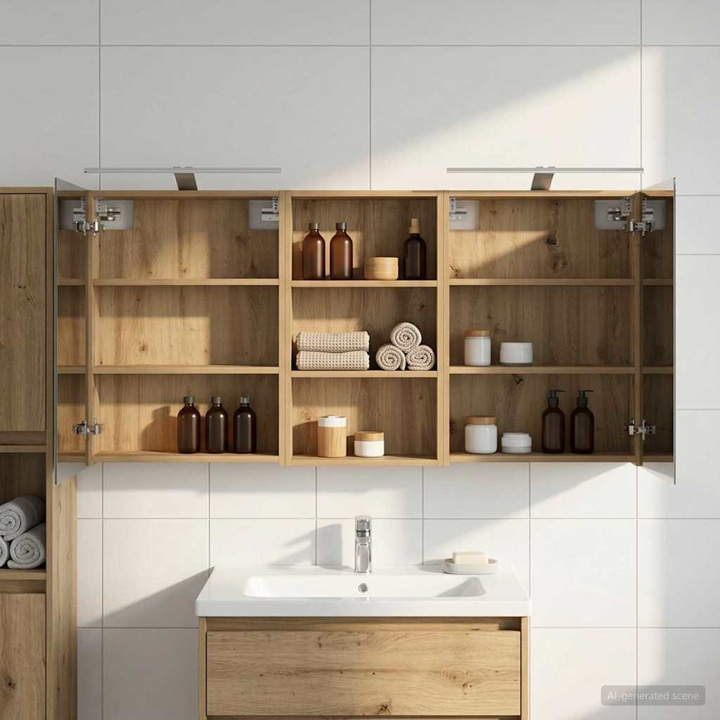 Badezimmerschrank-Set 3 pcs 80 x 10,5 x 50 cm Holzwerkstoff