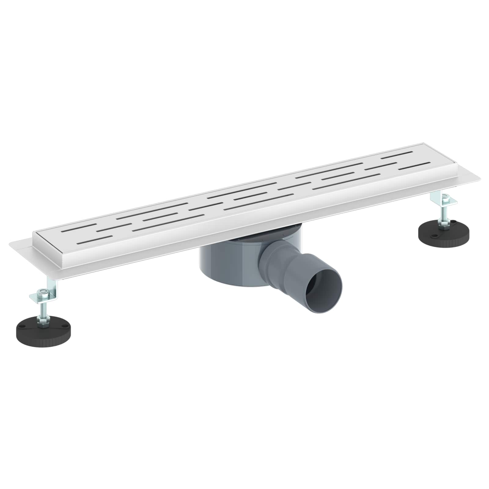 Duschabfluss mit Glashülle und 360° Siphon Schwarz 50 cm