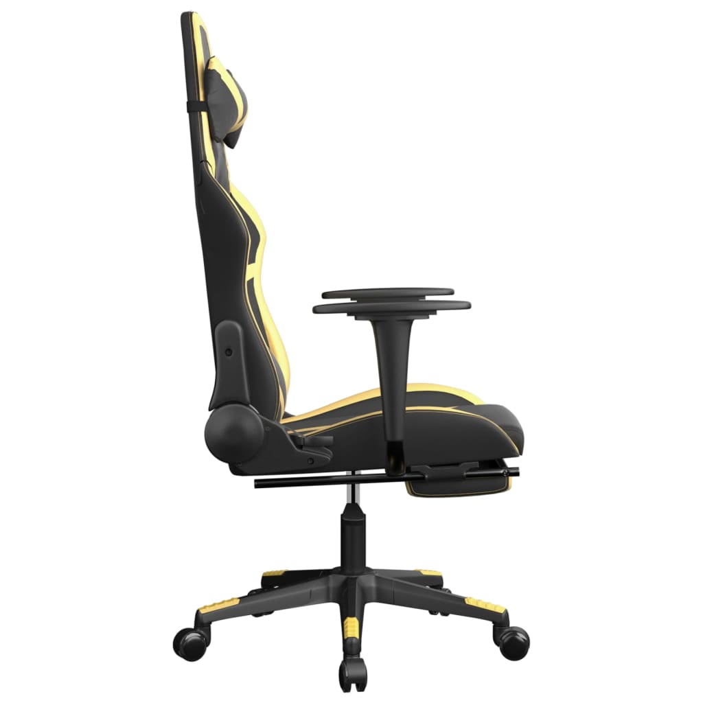 Gaming-Stuhl mit Massagefunktion Schwarz und Grün Kunstleder
