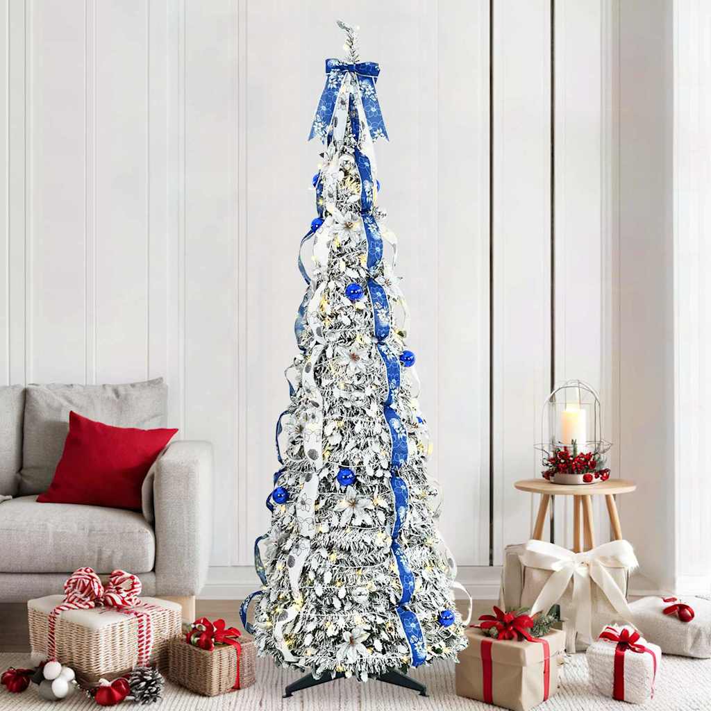 Künstlicher Weihnachtsbaum mit 50 LEDs Weiß 120 cm PVC